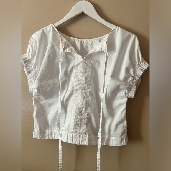 Cuyana White Strappy back tie Top poplin boho chic xs preppy boxy - Picture 9 of 14